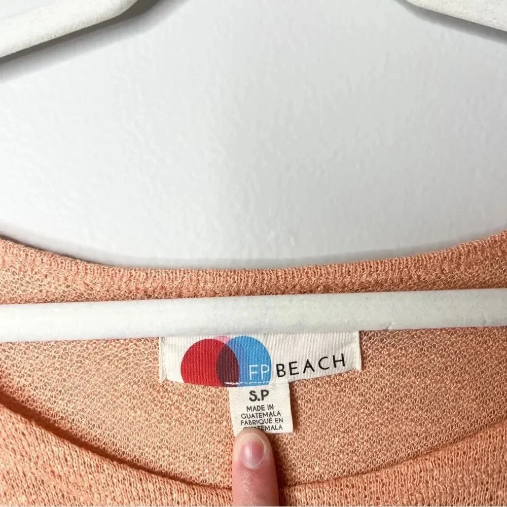 Free People Peach Short Sleeve Tee - Picture 6 of 8